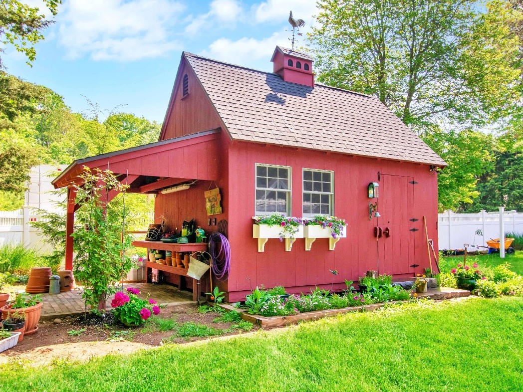 Tan barn from Post and Beam Barns by Country Carpenters