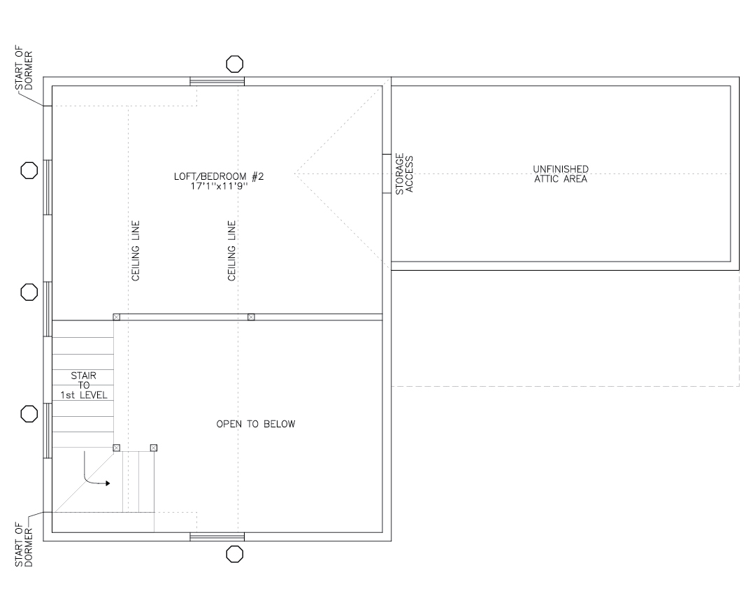 The Beckwith ADU upper level floor plan
