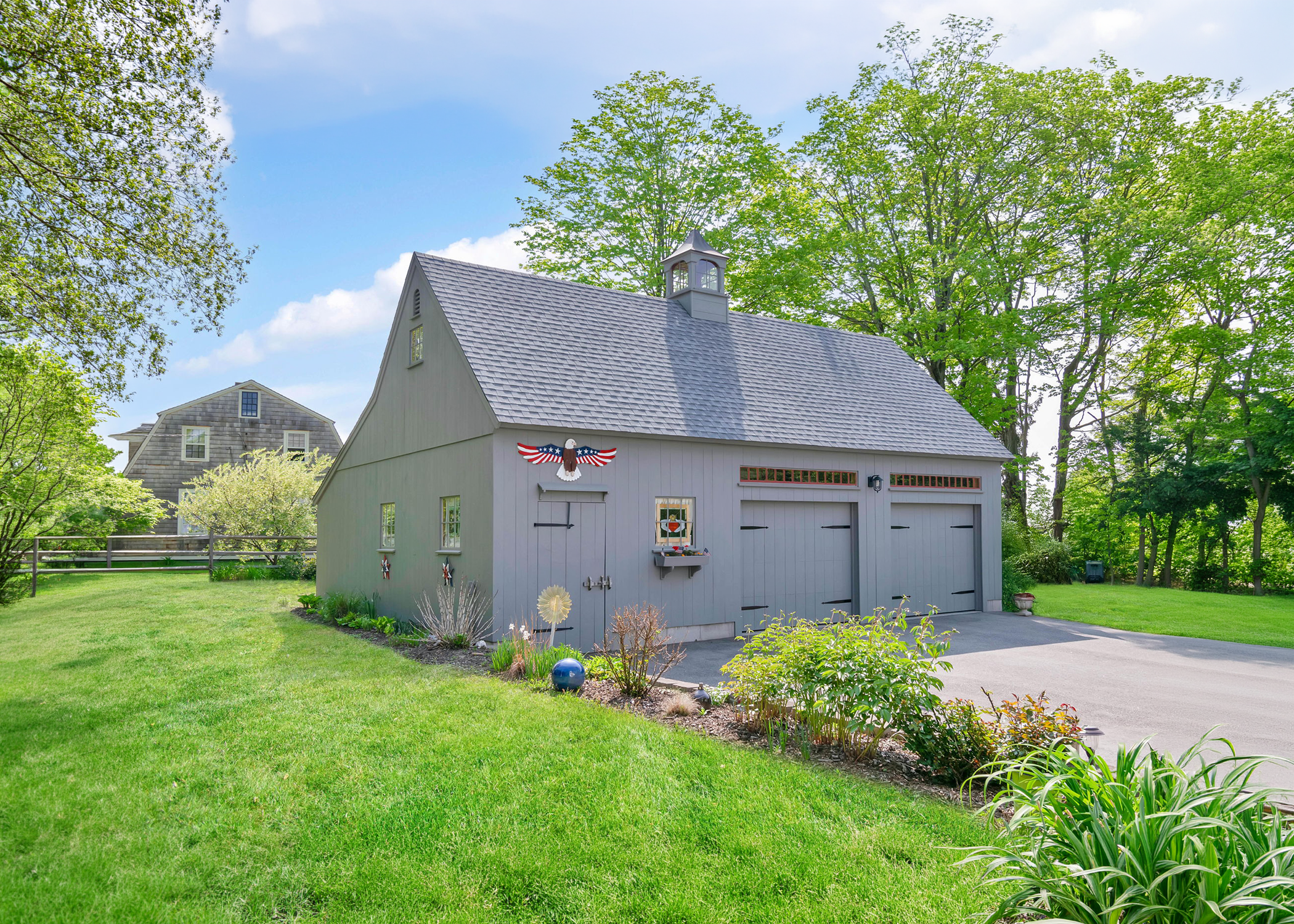 One story post and beam barn exterior